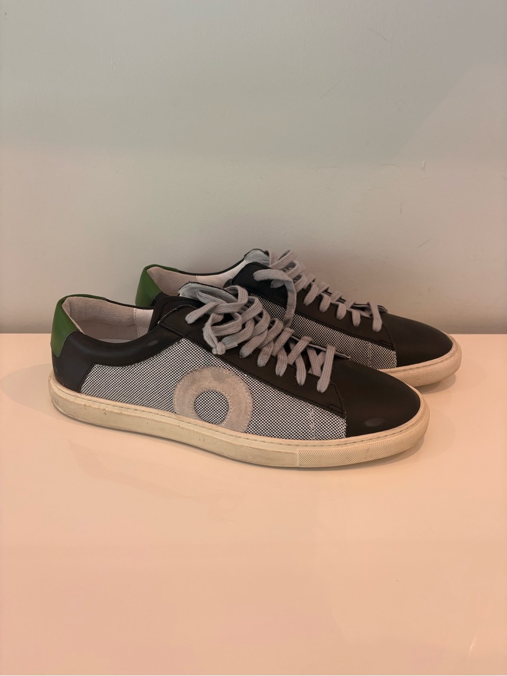 Oliver Cabell Low 1 Shamrock Black Mesh Green Sneakers Men 9 EU 42 w/dust bag.